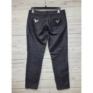 RED VALENTINO Black Straight Denim Jeans Size 27 Tunisia‎ Zipper Ankles Low Rise